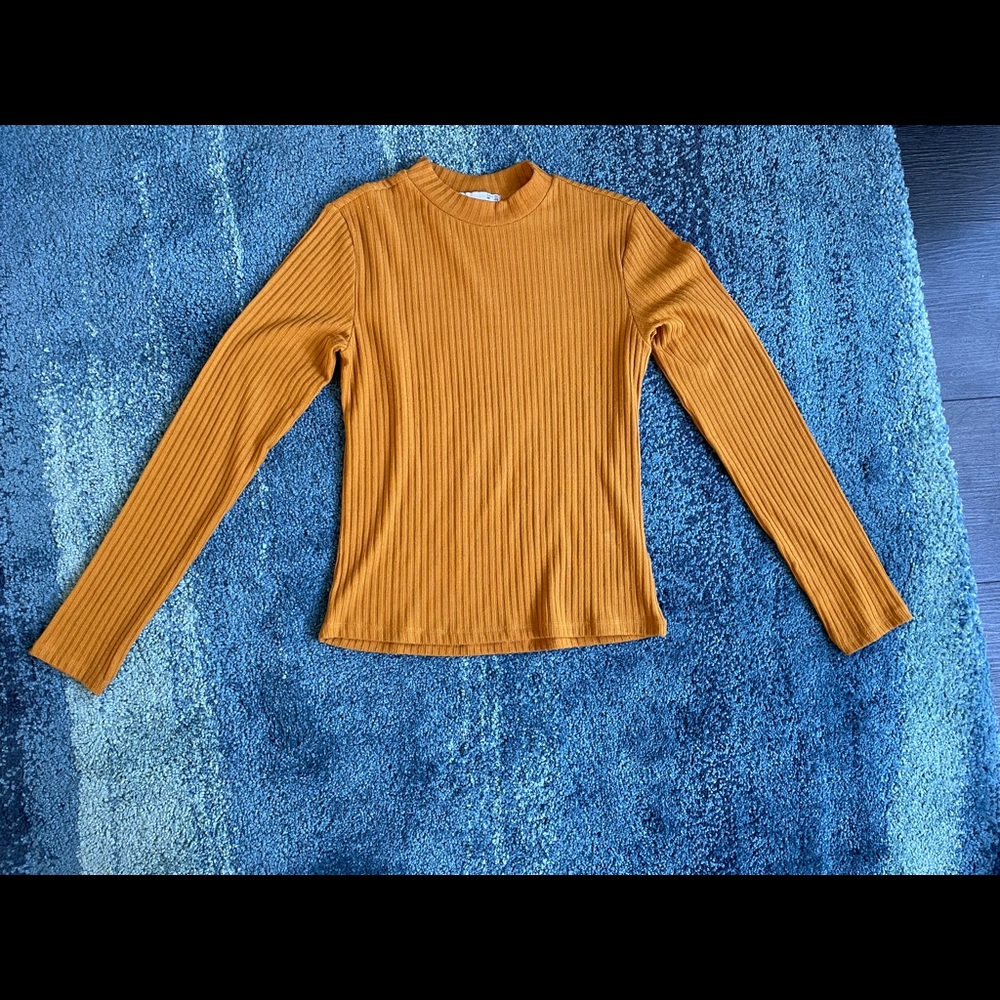 Yellow mock neck